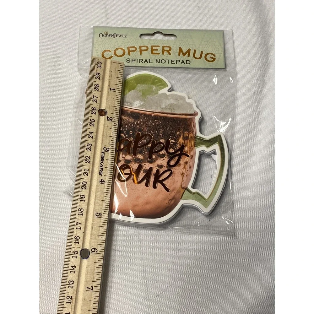 crown‎ jewlz COPPER MUG SPIRAL NOTEPAD  happy hour